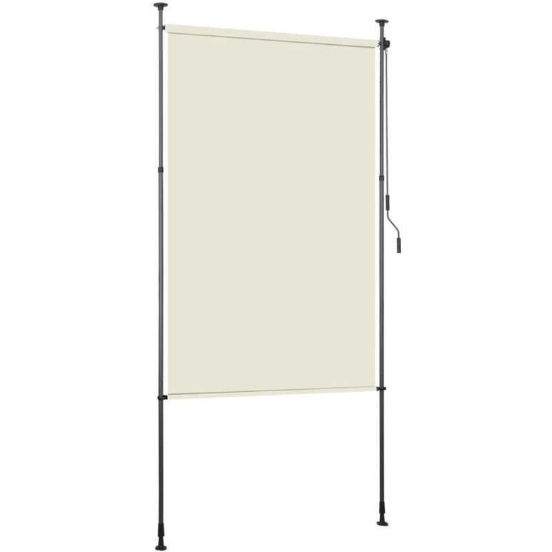 foto del prodotto tenda verticale tenda a rullo per esterni protezione anti-uv tenda per esterni con barre telescopiche senza foratura 150 x 270 cm beige - swanew