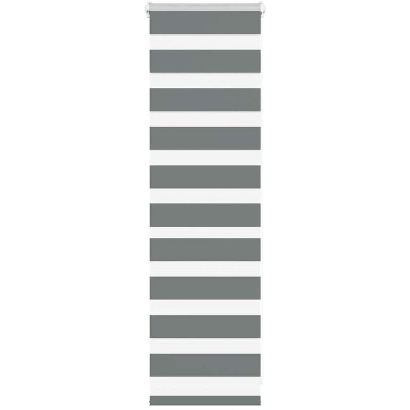 foto del prodotto tenda zebra grigio scuro larghezza tessuto 35,9 cm poliestere vidaxl