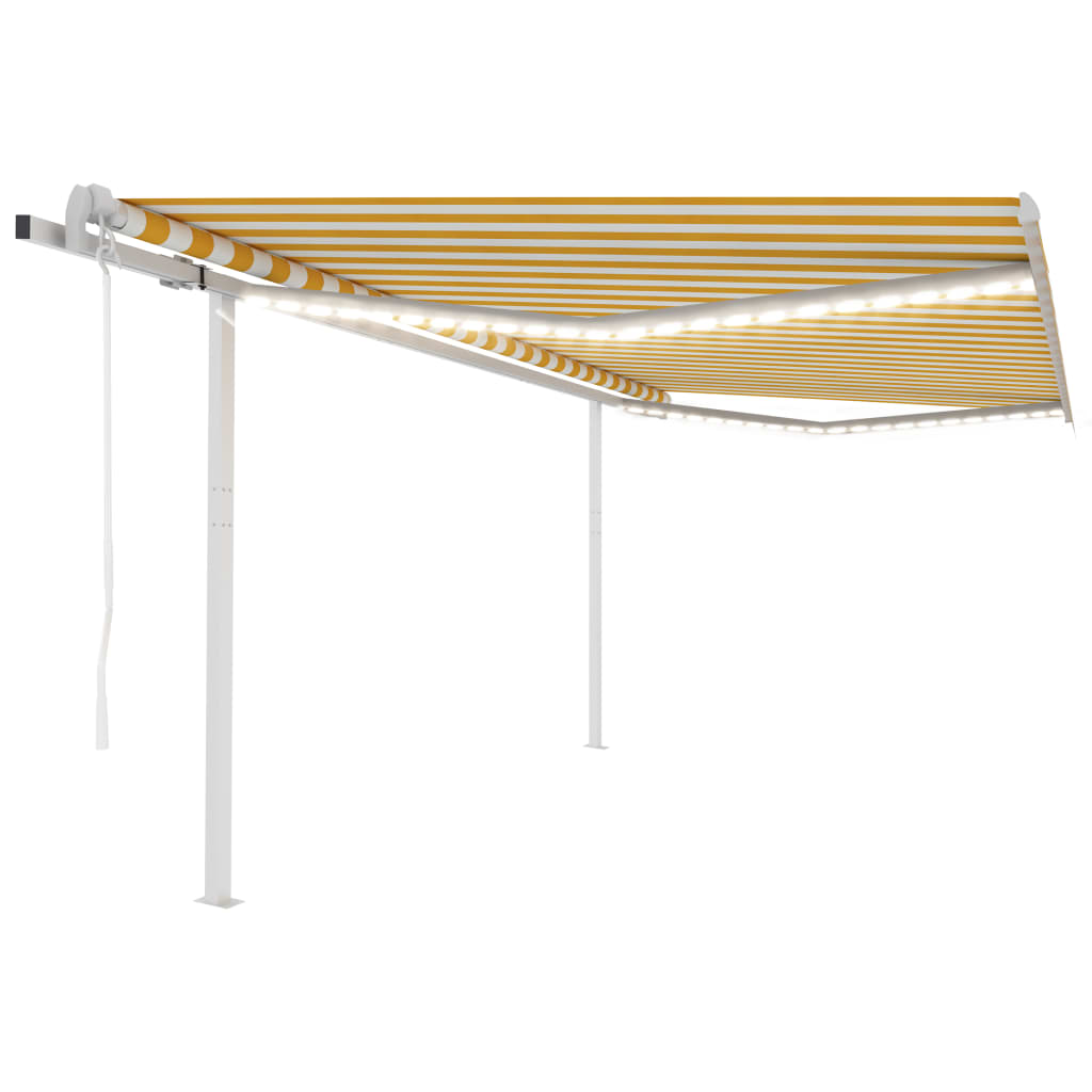 foto del prodotto tendaautomatica con sensore vento led 4,5x3 m gialla e biancacod mxl 72696