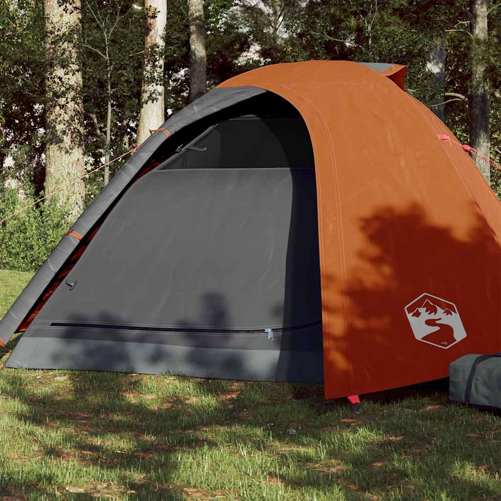 foto del prodotto tendada campeggio 4 persone grigio e arancione impermeabilecod mxl 111660