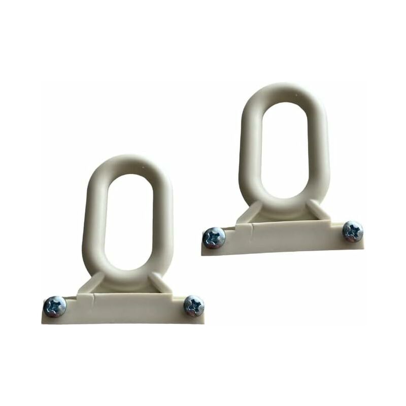 foto del prodotto tendaggimania ganci per tende da sole a caduta in pvc 1 coppia di ganci universali completa di viti colore avorio