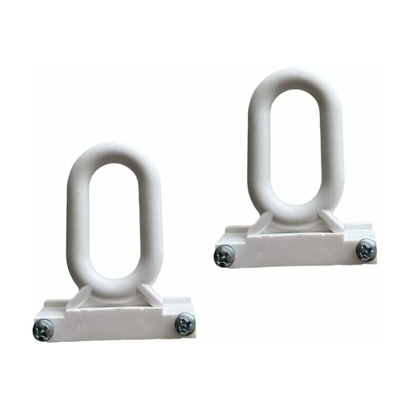 foto del prodotto tendaggimania ganci per tende da sole a caduta in pvc 1 coppia di ganci universali completa di viti colore bianco