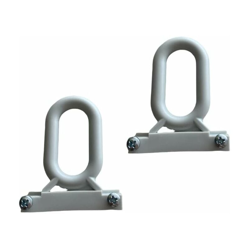 foto del prodotto tendaggimania ganci per tende da sole a caduta in pvc 1 coppia di ganci universali completa di viti colore grigio