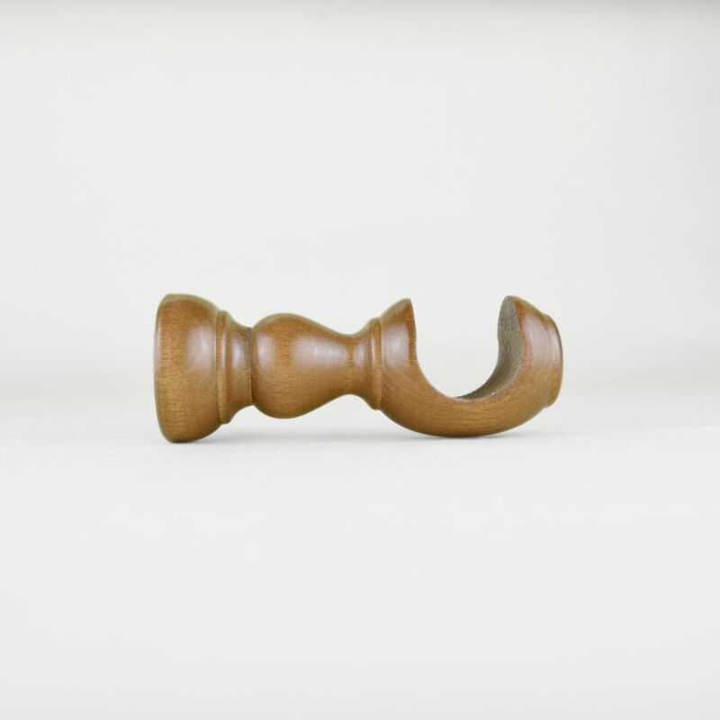foto del prodotto tendaggimania staffe per tende 1 coppia per bastoni per tende in legno 35 mm staffe con piastrina di fissaggio, viti e tasselli 100 legno