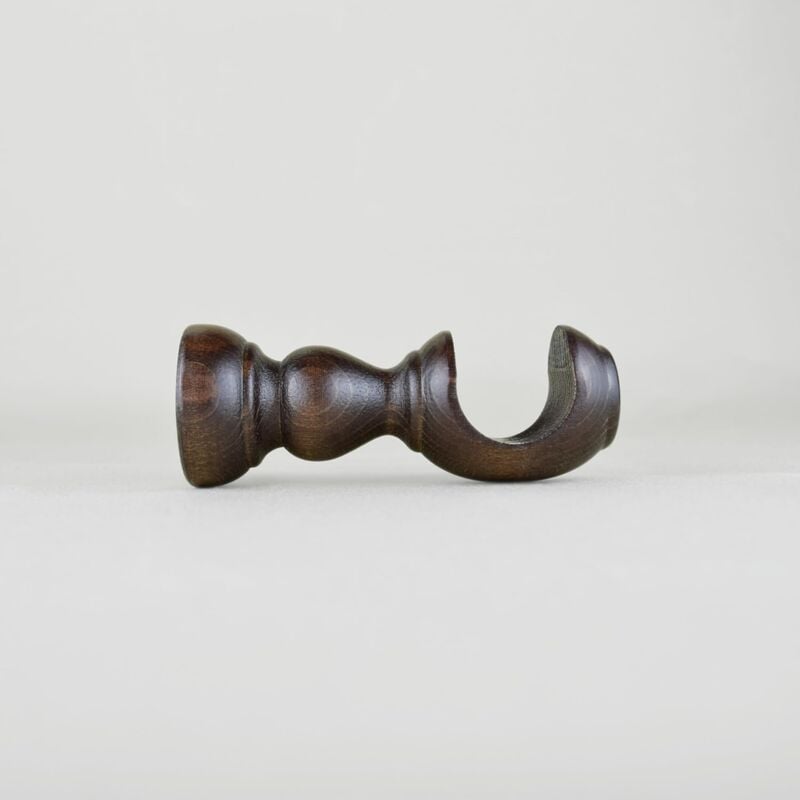 foto del prodotto tendaggimania staffe per tende 1 coppia per bastoni per tende in legno 35 mm staffe con piastrina di fissaggio, viti e tasselli 100 legno