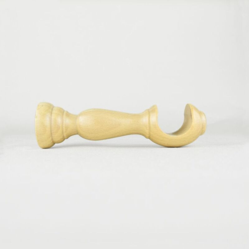 foto del prodotto tendaggimania staffe per tende 1 coppia per bastoni per tende in legno 35 mm staffe con piastrina di fissaggio, viti e tasselli 100 legno