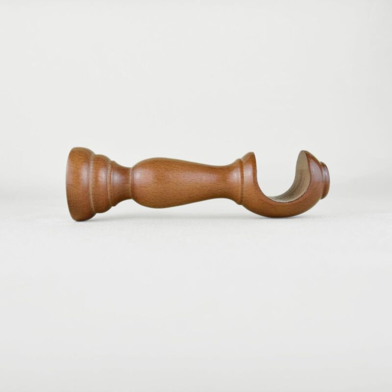 foto del prodotto tendaggimania staffe per tende 1 coppia per bastoni per tende in legno 35 mm staffe con piastrina di fissaggio, viti e tasselli 100 legno