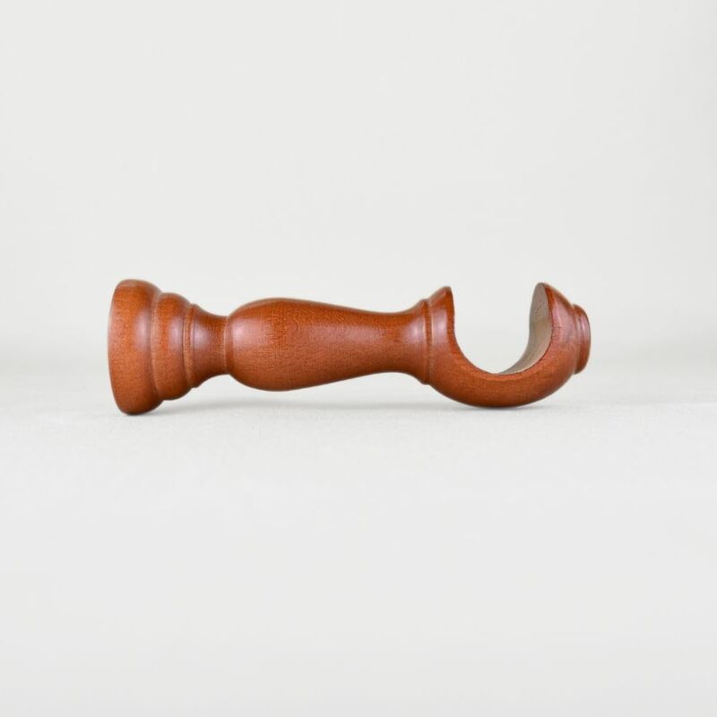 foto del prodotto tendaggimania staffe per tende 1 coppia per bastoni per tende in legno 35 mm staffe con piastrina di fissaggio, viti e tasselli 100 legno