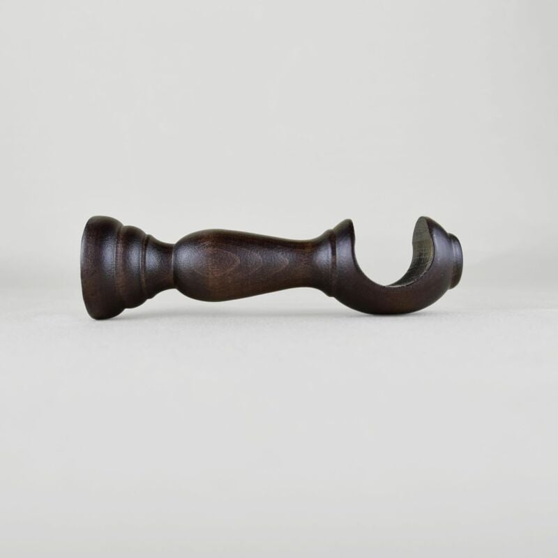 foto del prodotto tendaggimania staffe per tende 1 coppia per bastoni per tende in legno 35 mm staffe con piastrina di fissaggio, viti e tasselli 100 legno