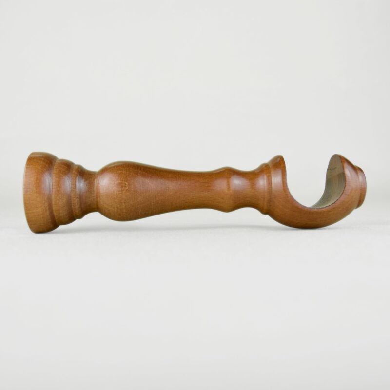 foto del prodotto tendaggimania staffe per tende 1 coppia per bastoni per tende in legno 35 mm staffe con piastrina di fissaggio, viti e tasselli 100 legno