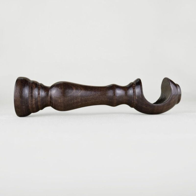foto del prodotto tendaggimania staffe per tende 1 coppia per bastoni per tende in legno 35 mm staffe con piastrina di fissaggio, viti e tasselli 100 legno