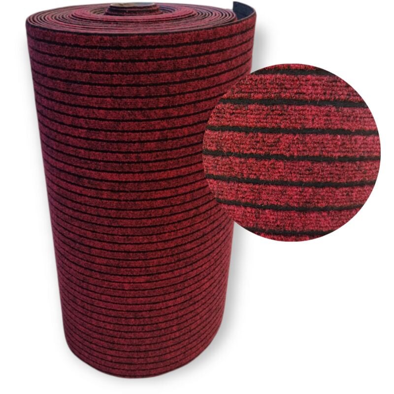 foto del prodotto tendaggimania - zerbino ingresso esterno interno al metro h.1 mt x l. 50cm,rosso,tappeto passatoia asciugapassi,antisporco,assorbente