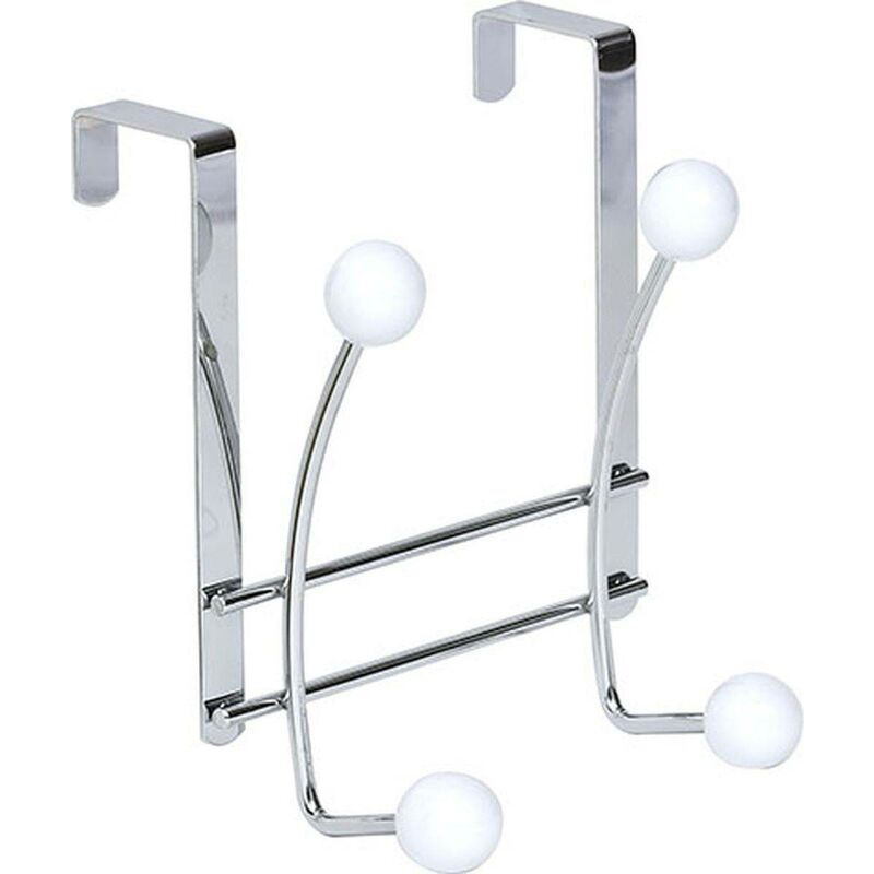 foto del prodotto tendance appendiabiti in metallo con 4 ganci in ceramica bianco cromo