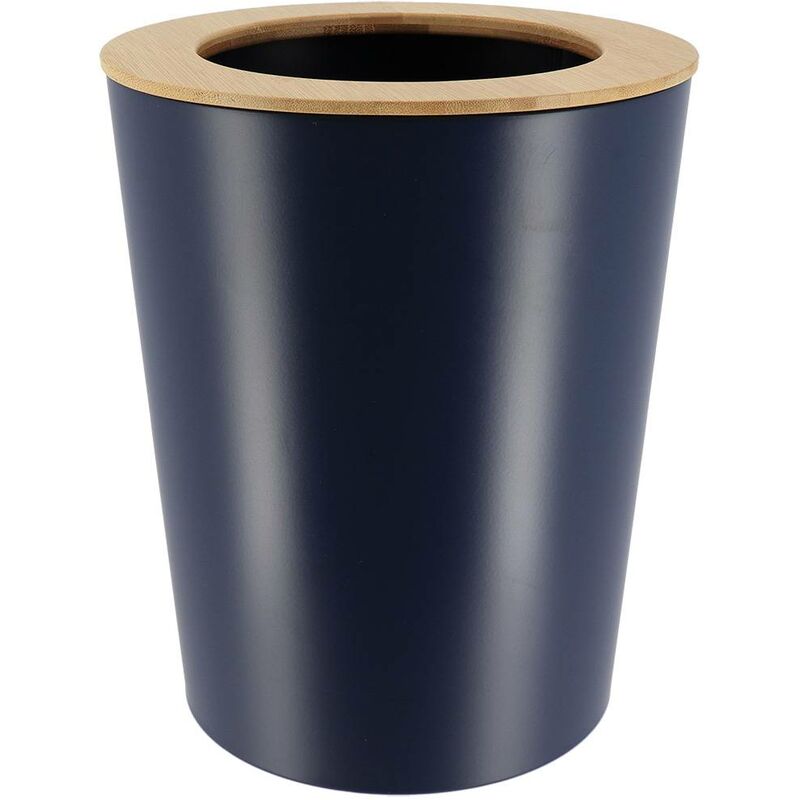foto del prodotto tendance bidone in metallo svasato con coperchio in bamb 5l blu navy bamb 