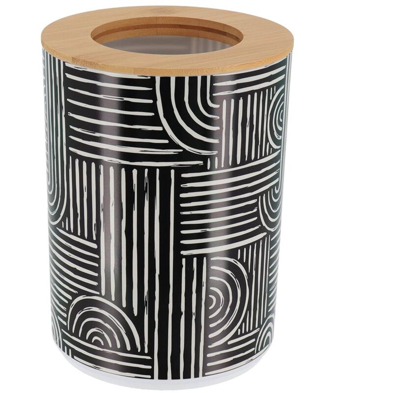 foto del prodotto tendance bidone stampato in pp con coperchio in bamb 5l vibrazioni etniche