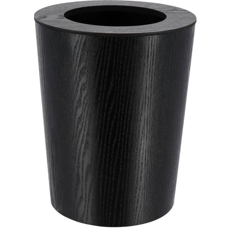 foto del prodotto tendance cestino in legno effetto rovere da 9 l nero
