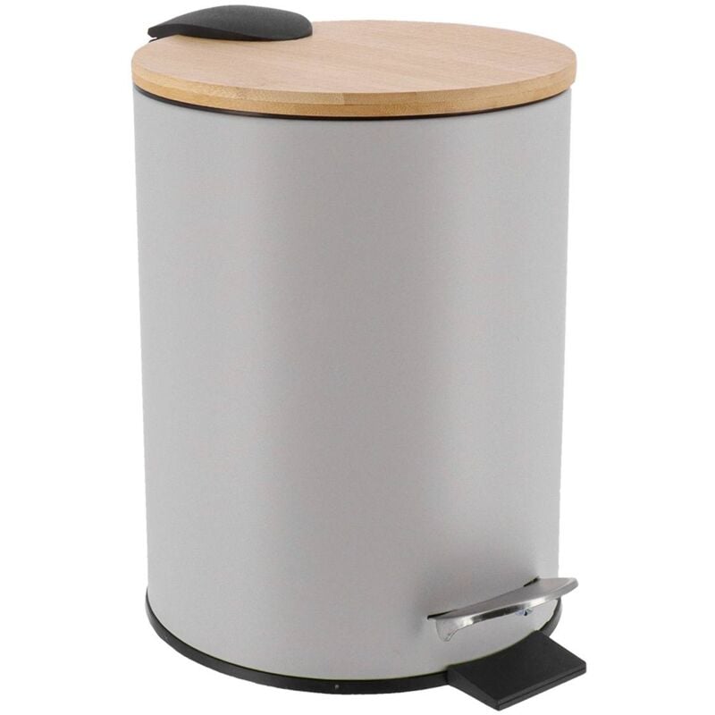 foto del prodotto tendance cestino in metallo drop brake 3l bamb grigio chiaro