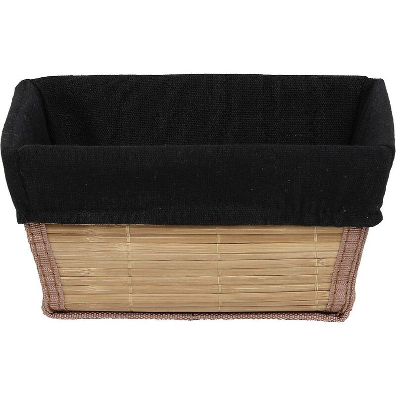 foto del prodotto tendance cesto rettangolare evase in bamb e pp 21x16x11 cm tessuto bamb nero
