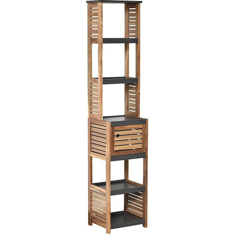 foto del prodotto tendance colonna di stoccaggio in acacia e mdf 1 porta elemento