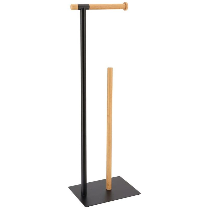 foto del prodotto tendance derouleur et reserve papier wc metal bambou bamb nero