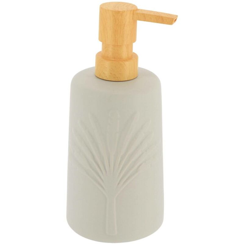 foto del prodotto tendance dispenser di sapone decorato con palme rotonde 430ml grigio