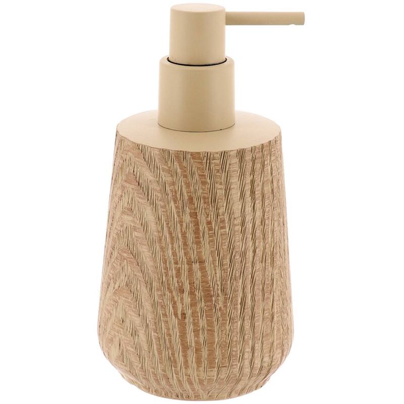 foto del prodotto tendance dispenser di sapone in poliresina effetto legno 350ml naturale