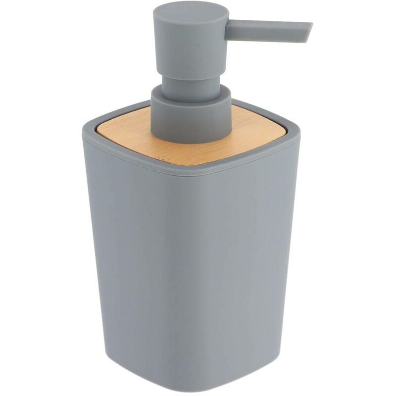 foto del prodotto tendance - distributore di sapone in gomma abs e bambù 380 ml - grigio