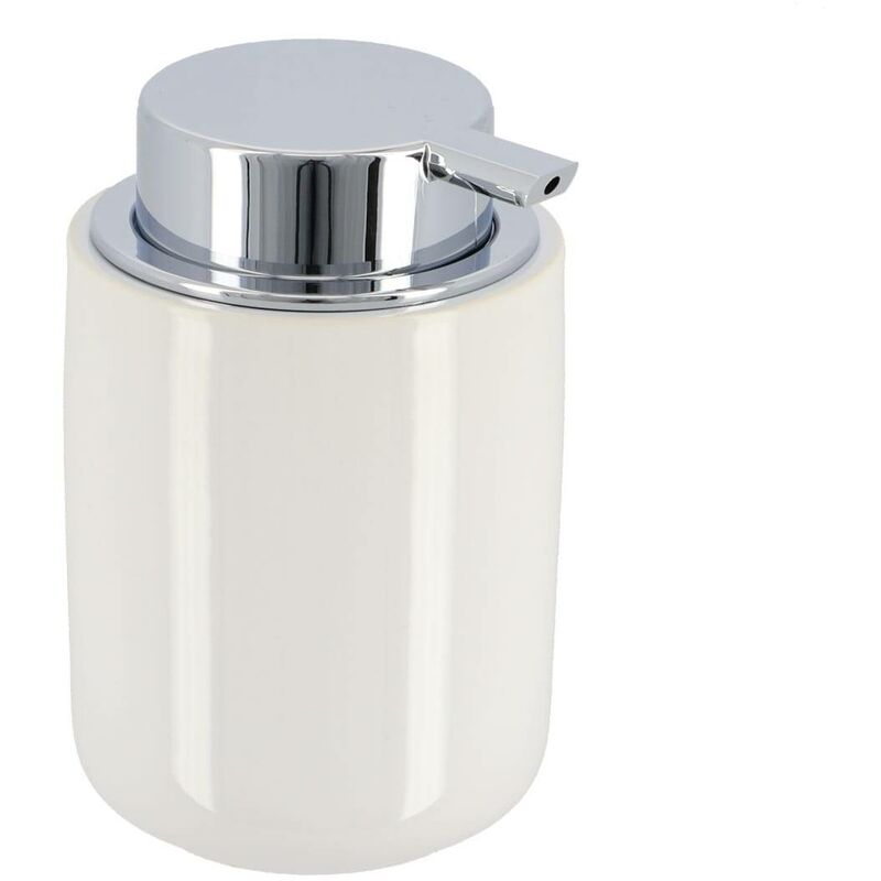 foto del prodotto tendance dolomite distributore di sapone rotondo cromo pompa 235 ml bianco