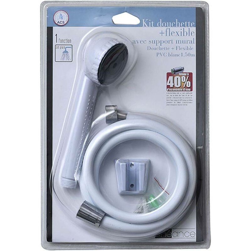 foto del prodotto tendance kit doccetta in pvc 1 funzione flessibile 150 cm bianco