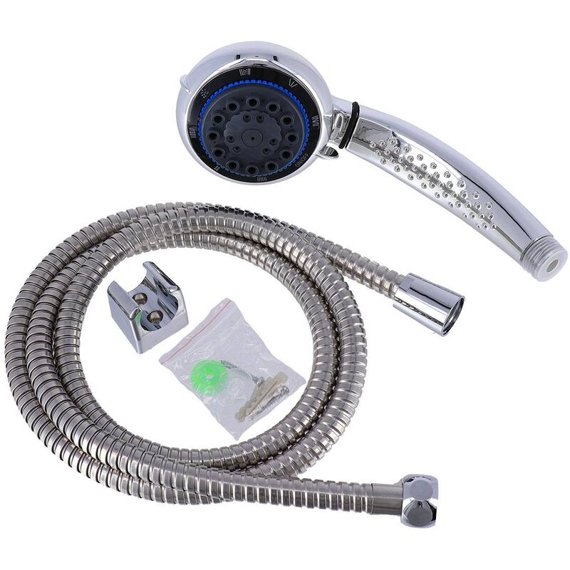 foto del prodotto tendance kit doccia a 8 funzioni flessibile in acciaio inox da 150 cm supporto cromo