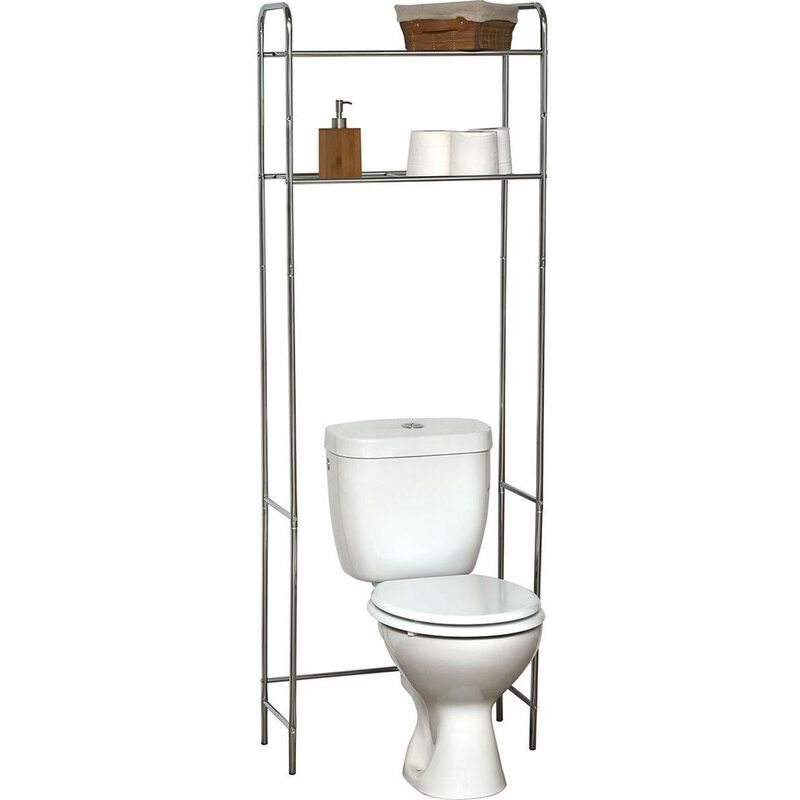 foto del prodotto tendance mobile in metallo con 2 ripiani per toilette cromo