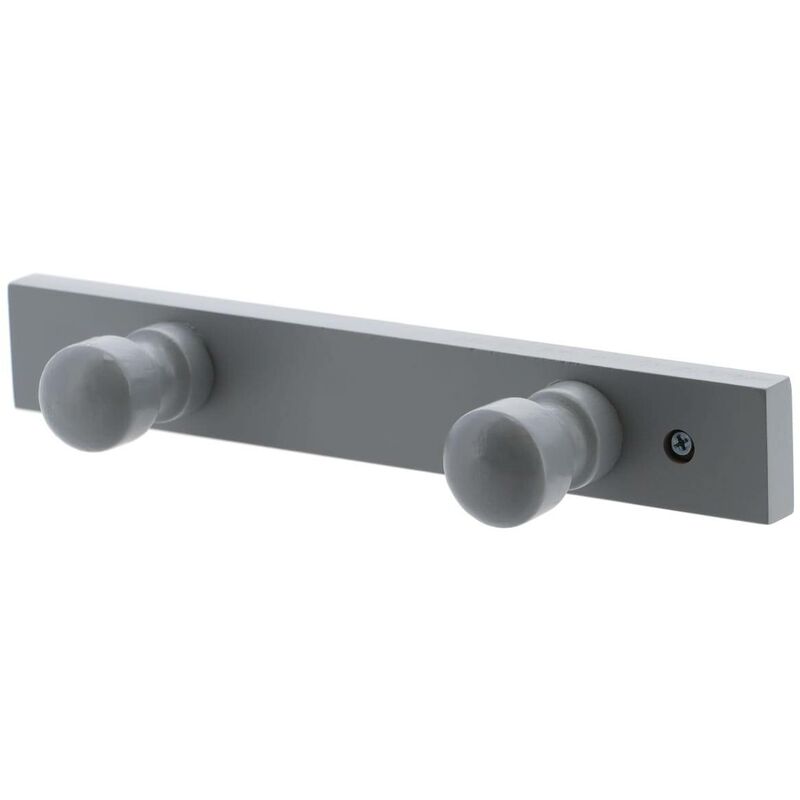 foto del prodotto tendance piolo di legno da fissare con 2 ganci grigio