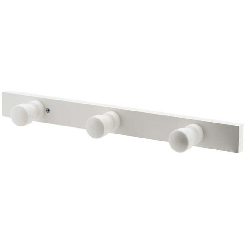 foto del prodotto tendance piolo di legno da fissare con 3 ganci bianco