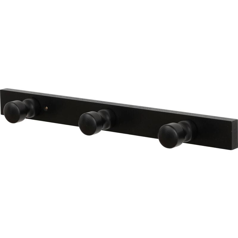 foto del prodotto tendance piolo in legno da fissare con 3 ganci nero