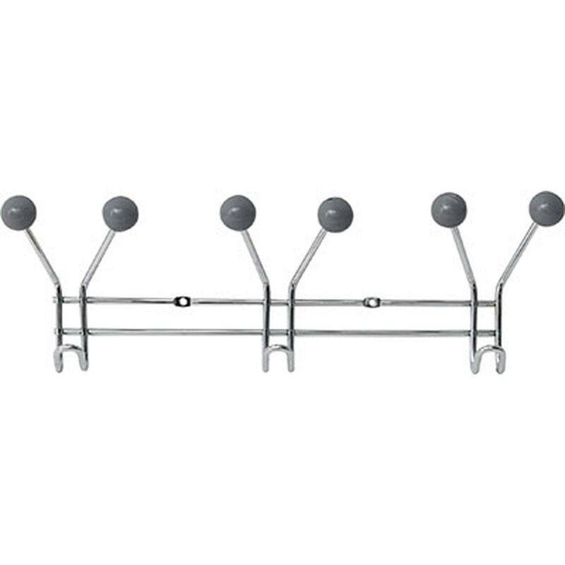 foto del prodotto tendance piolo in metallo con 3 ganci per fissare la decorazione in resina grigia grigio cromo