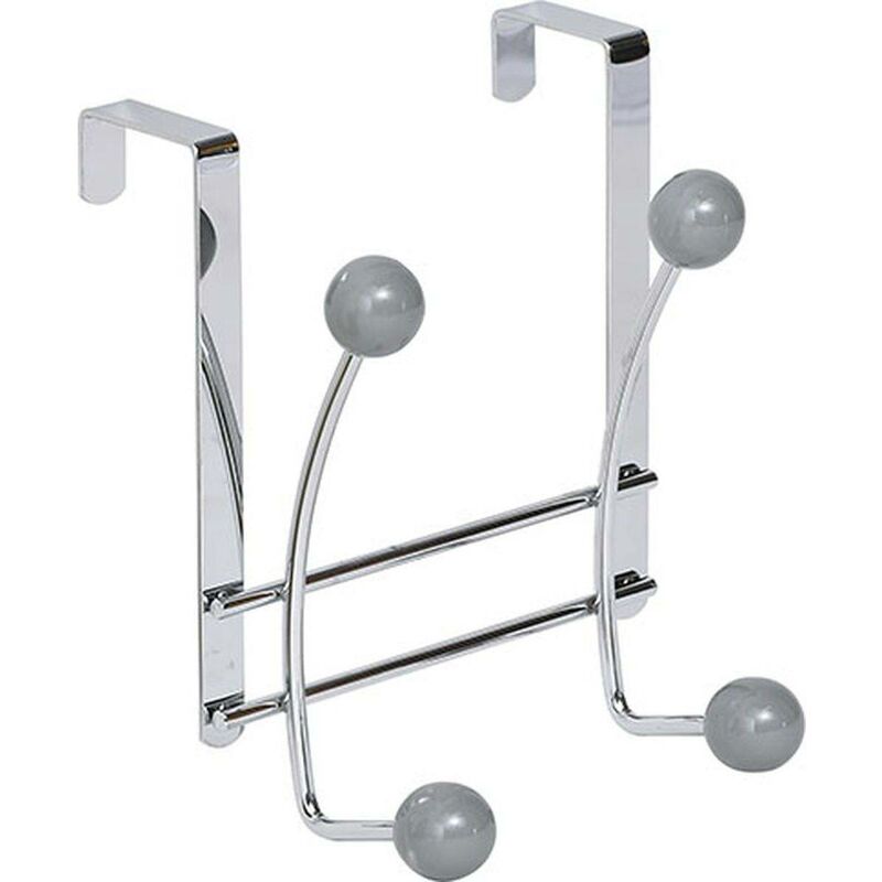 foto del prodotto tendance piolo in metallo con 4 ganci in ceramica grigio cromo