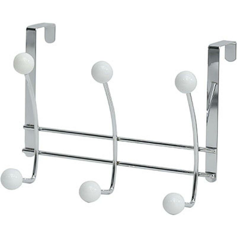 foto del prodotto tendance piolo in metallo con 6 ganci in ceramica cromo bianco