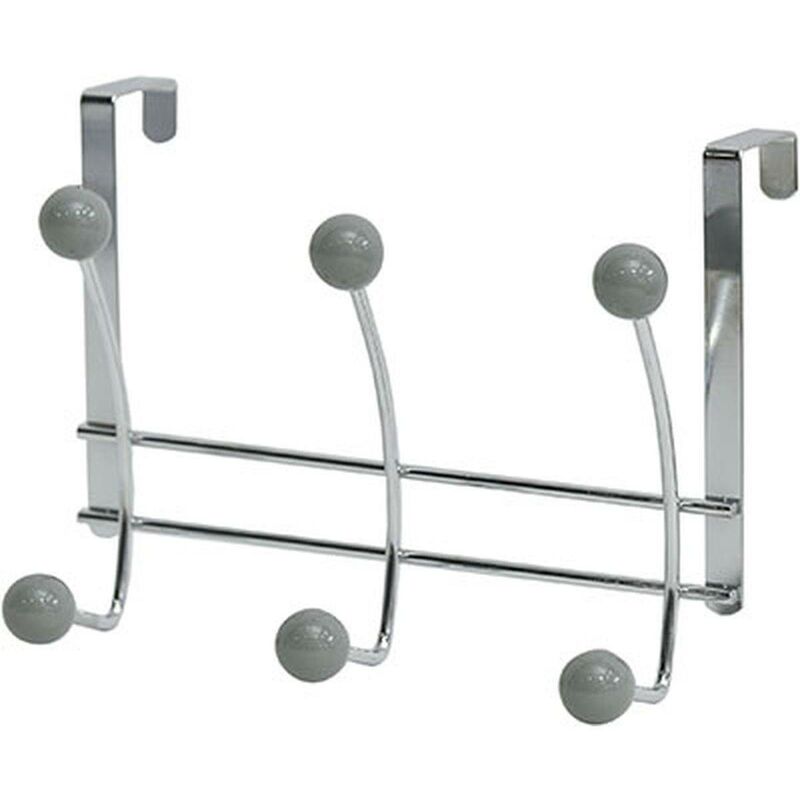 foto del prodotto tendance piolo in metallo con 6 ganci in ceramica grigio cromo