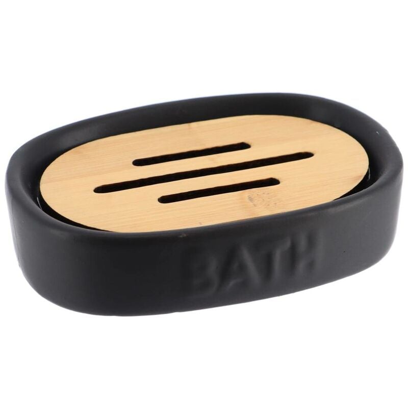 foto del prodotto tendance portasapone da bagno in dolomite bamb nero