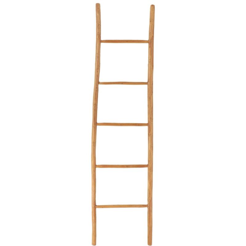 foto del prodotto tendance portasciugamani in teak a 5 pioli naturale scuro