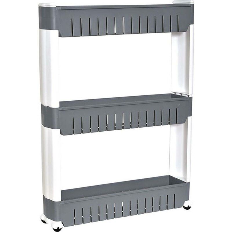 foto del prodotto tendance pp contenitore a 3 livelli su rotelle bianco grigio