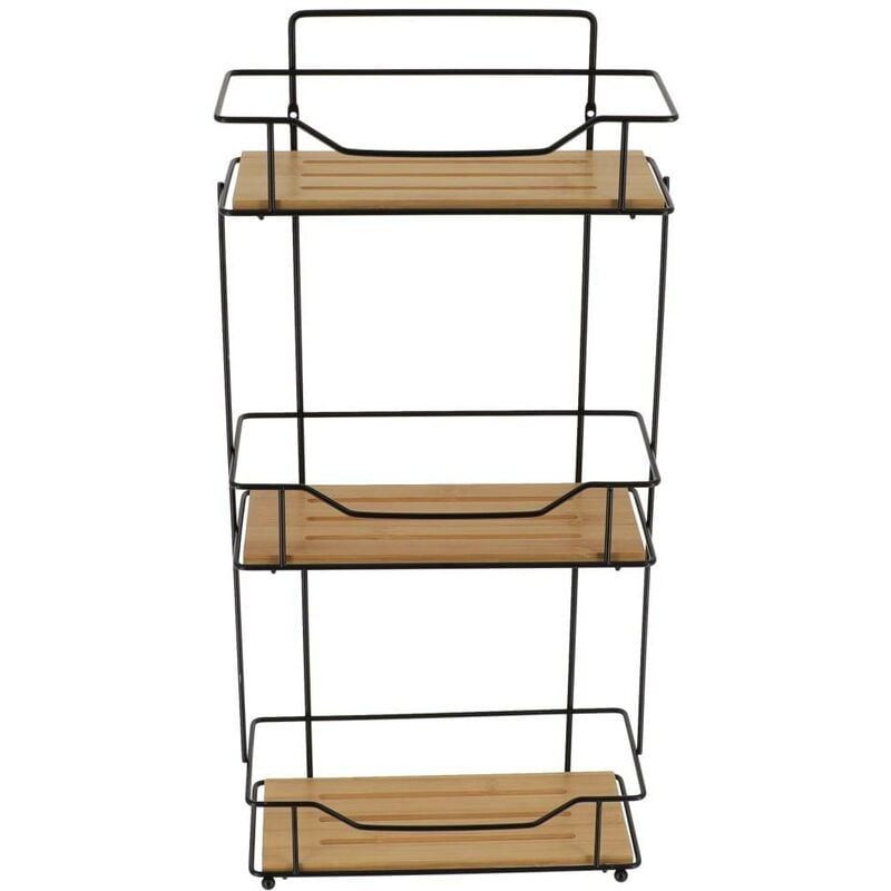 foto del prodotto tendance scaffale rettangolare, autoportante o fisso, 3 livelli, bamb bamb nero