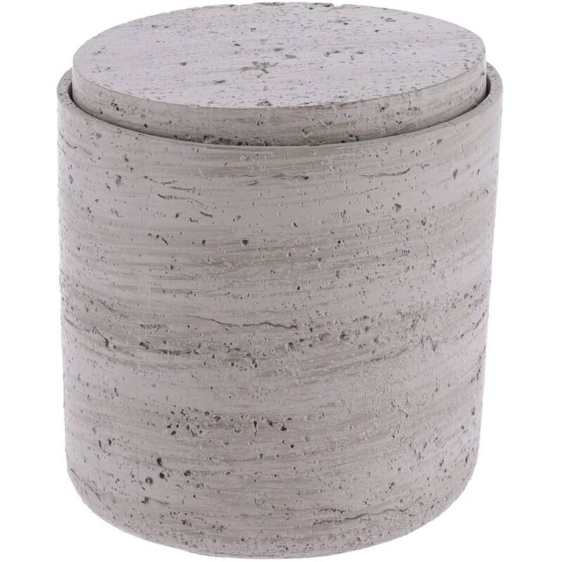 foto del prodotto tendance scatola di cotone in poliresina effetto cemento grigio
