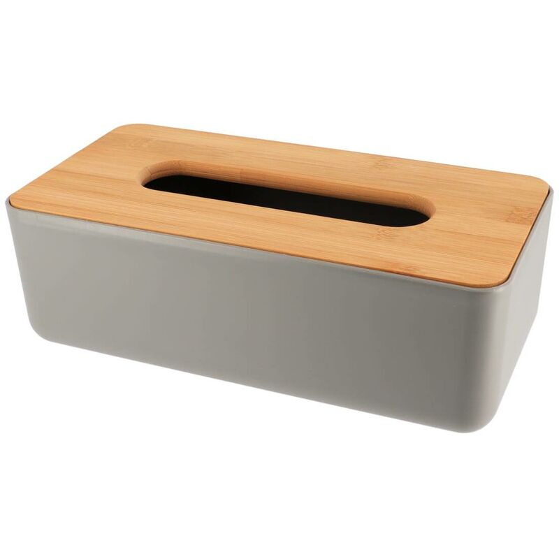 foto del prodotto tendance scatola per fazzoletti in pp grigio con coperchio in bamb 