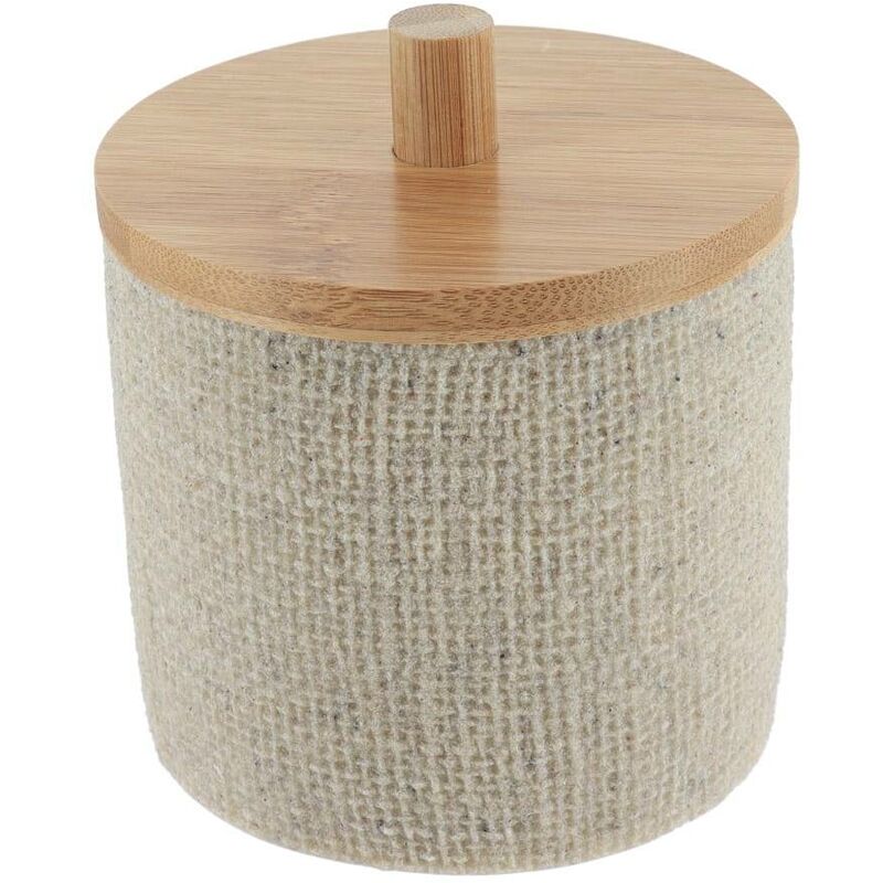 foto del prodotto tendance scatola rotonda in poliresina con rete ed effetto bamb naturale