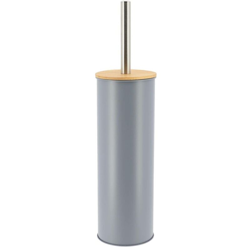 foto del prodotto tendance scopino in metallo con coperchio in bamb grigio