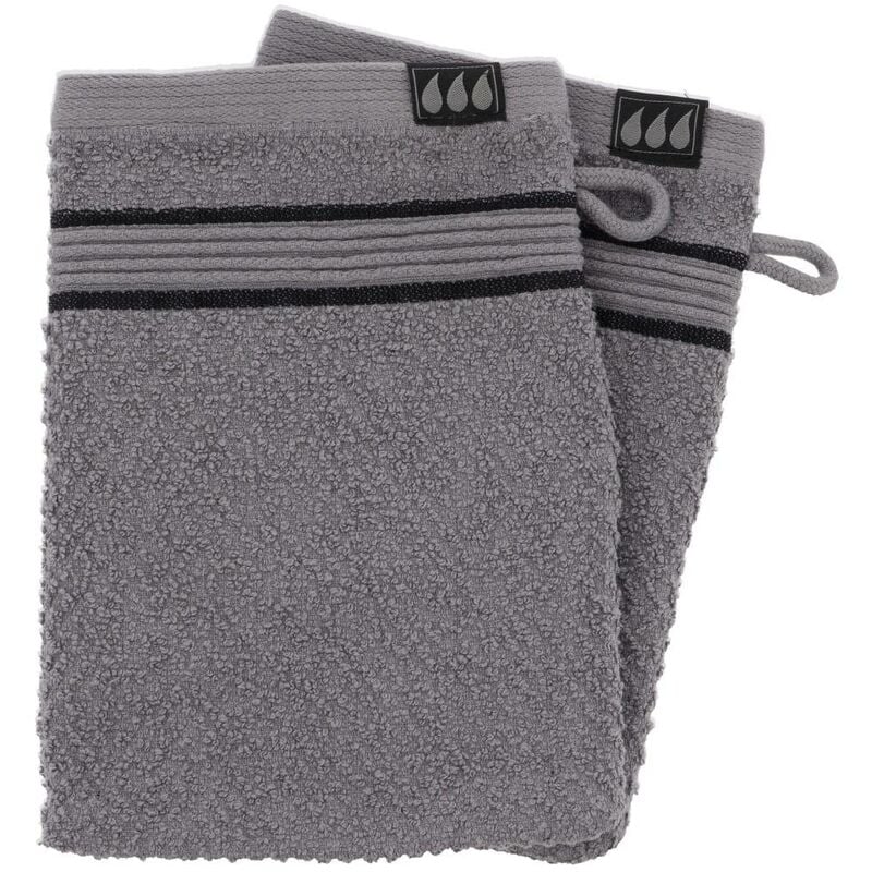 foto del prodotto tendance set di 2 flanelle 15x21 cm 100 cotone nero grigio