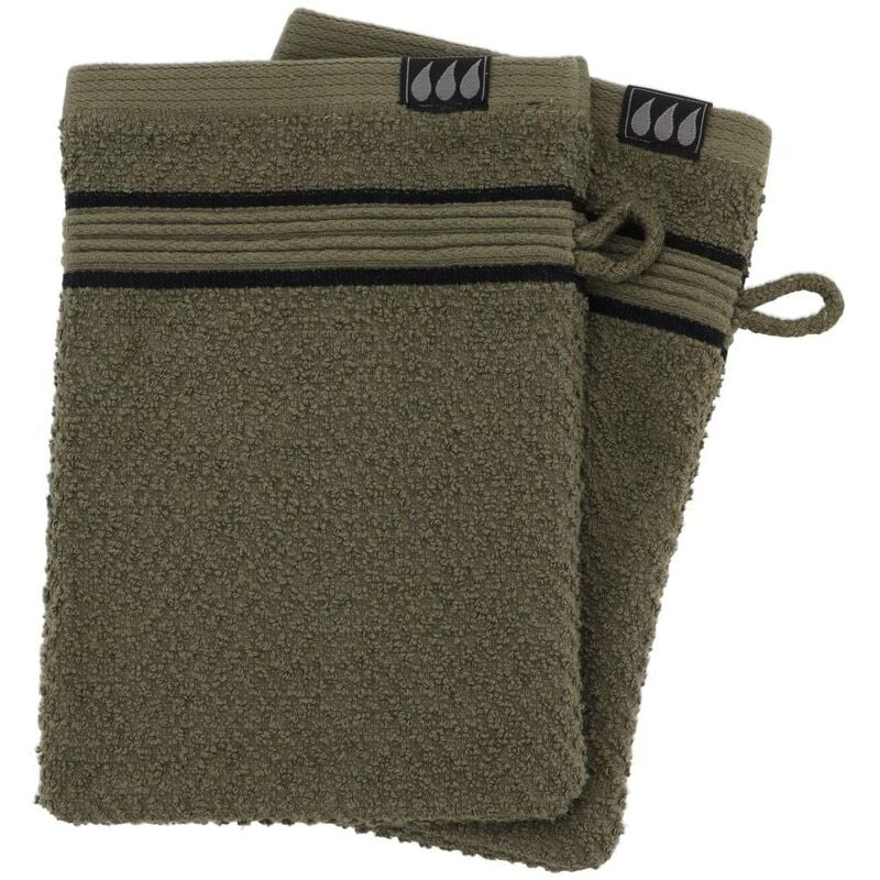 foto del prodotto tendance set di 2 flanelle 15x21 cm 100 cotone nero kaki
