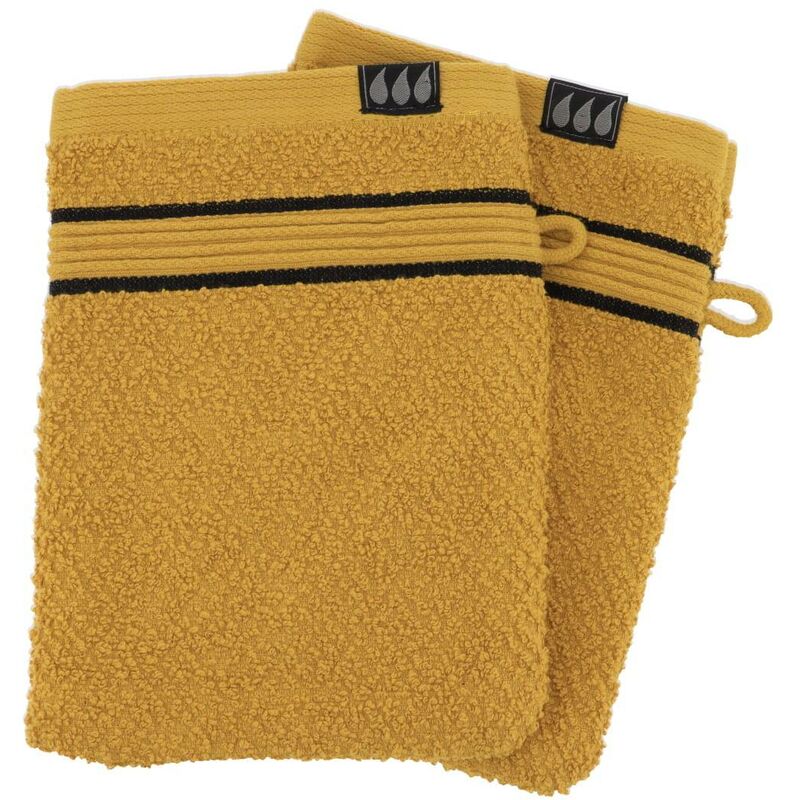 foto del prodotto tendance set di 2 flanelle 15x21 cm 100 cotone nero ocra