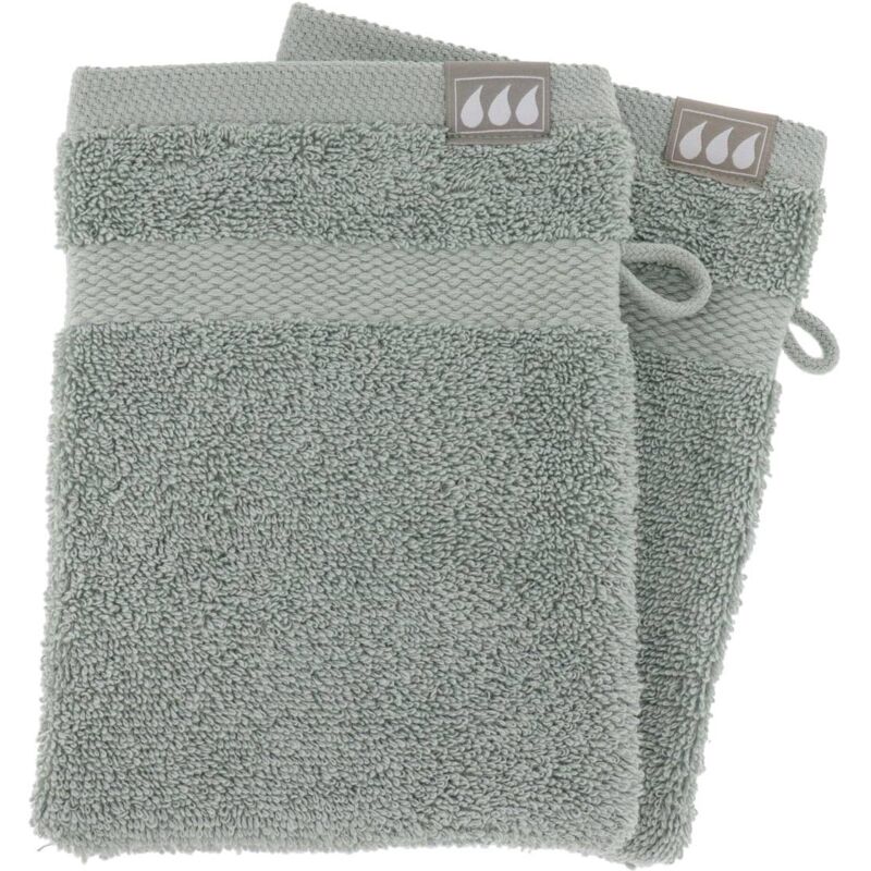 foto del prodotto tendance set di 2 flanelle 15x21 cm 100 cotone verde eucalipto